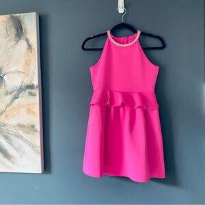 Lilly Pulitzer kids girls Barbie pink holiday dress formal XL 12-16